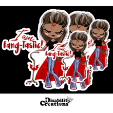 Load image into Gallery viewer, Two large and two small stickers of the Black lady with brown hair.