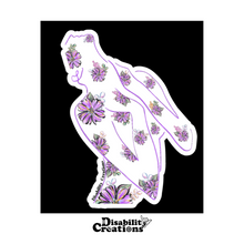Load image into Gallery viewer, The Chronic Pain Sticker on a black background sticker. The Disability Creations logo is on the bottom. 