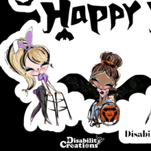 Load image into Gallery viewer, A closer look of the ladies dressed as a rabbit and bat.