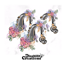 Load image into Gallery viewer, Three stickers on a marble surface. Two on top and another sticker below them. The Disability Creations logo is on the bottom. 