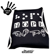 Load image into Gallery viewer, Hope Drawstring Bag (Feel the Design and Read Braille)
