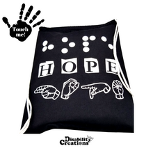 Load image into Gallery viewer, Inclusive Hope Drawstring Bag | Braille, ASL, and English