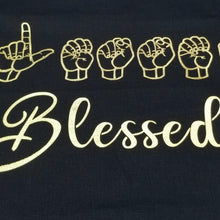 Load image into Gallery viewer, Closer look of the "The Blessed Tote Bag (ASL-Fingerspelling and English)"