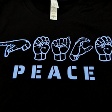 Load image into Gallery viewer, A closer look of The Peace in ASL T-Shirt
