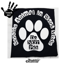Load image into Gallery viewer, The Service Animal in Work Mode, Do Not Pet T-Shirt folded.