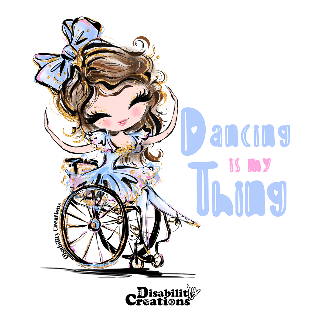 Ballerina, Dancing is My Thing, Brown Hair Sticker