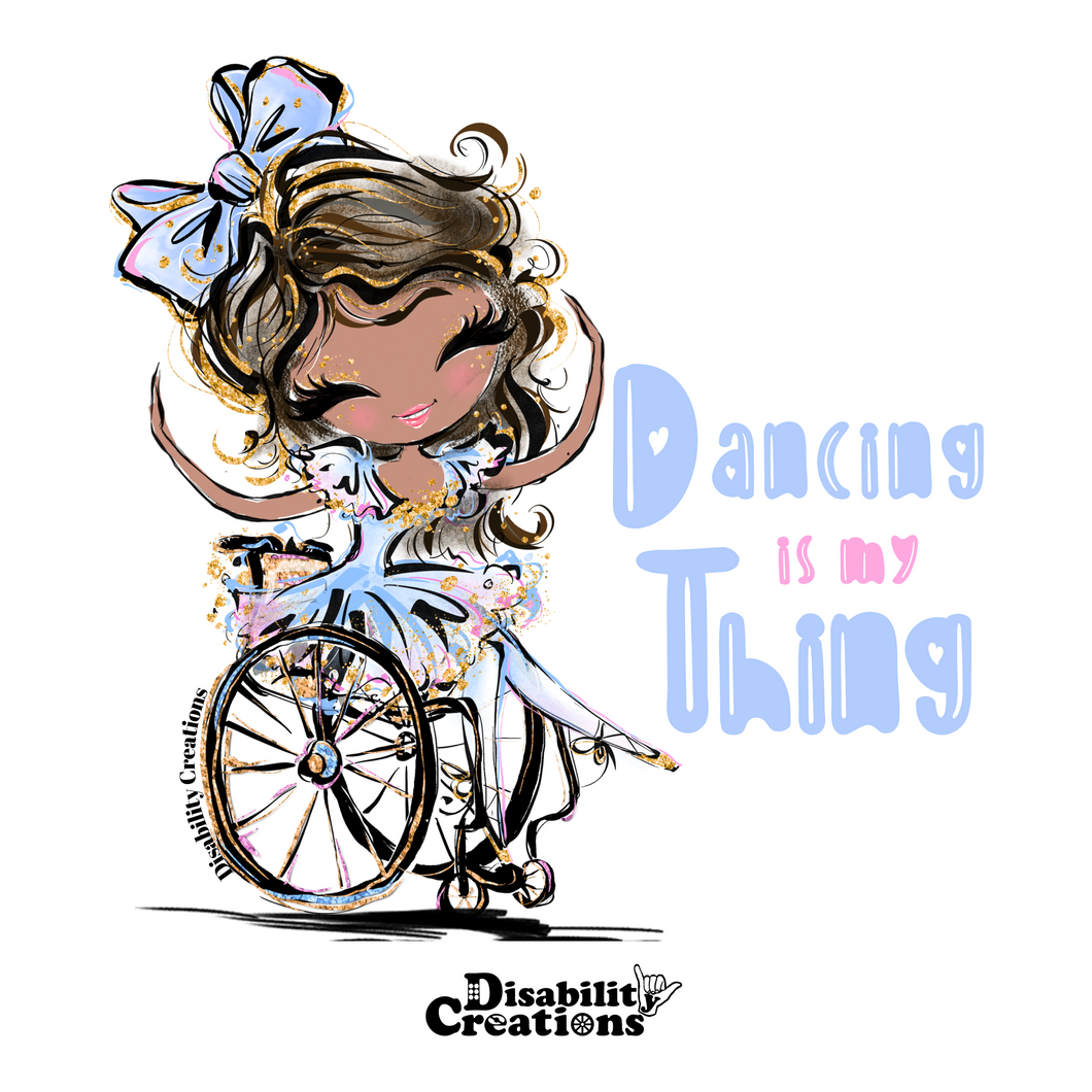 Ballerina, Dancing is My Thing, Brown Woman with Black Hair Sticker