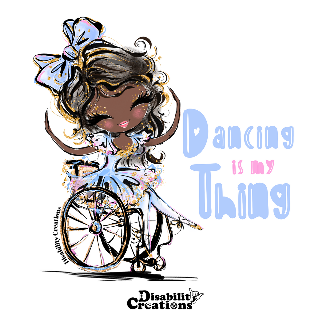 Ballerina, Dancing is My Thing, Black Woman with Black Hair Sticker