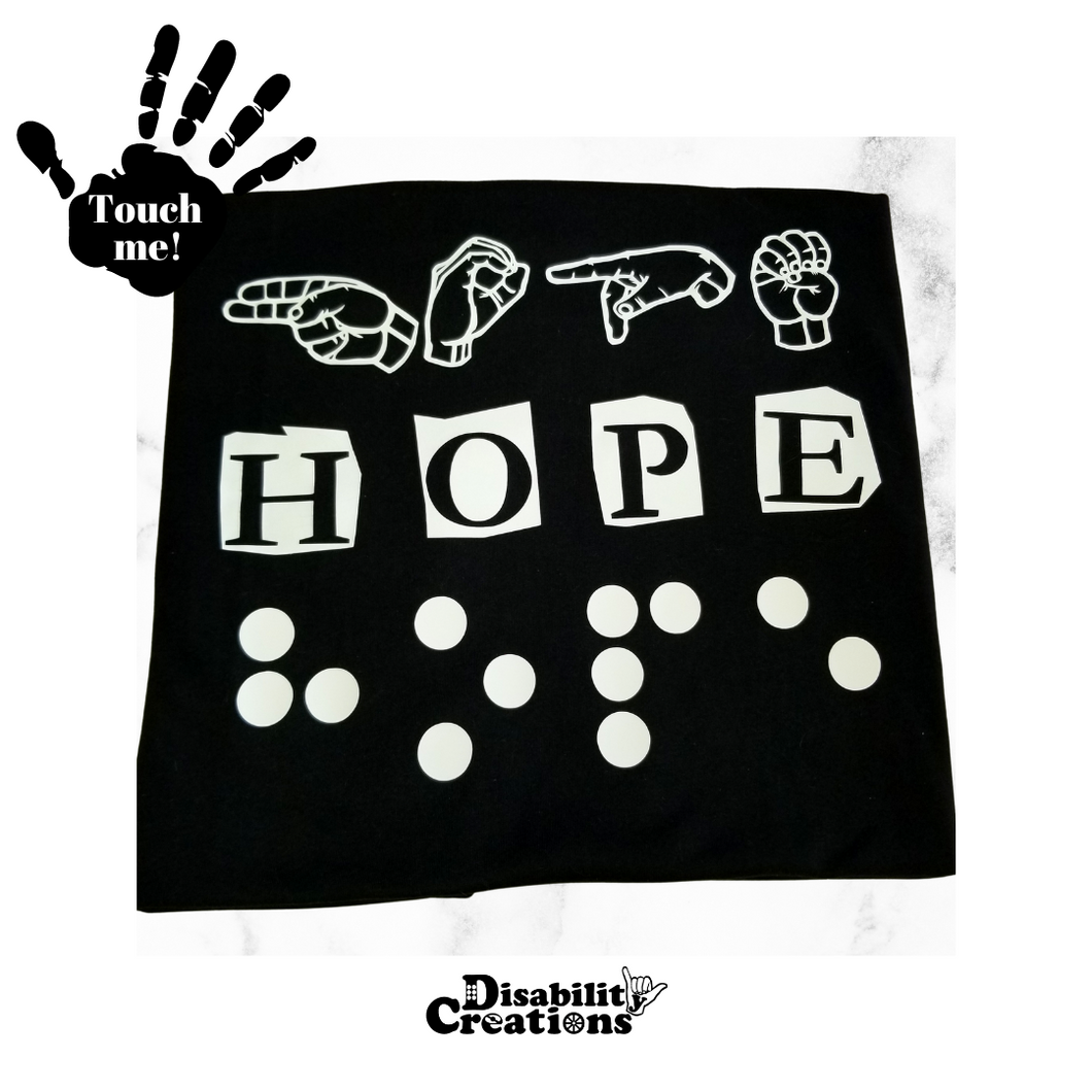Hope in 3 Languages T-Shirt – Disability Creations