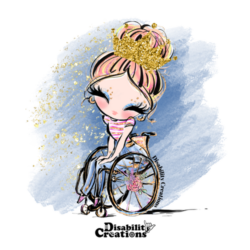 Miss Wheelchair USA, Blond Hair, Blue Background Sticker