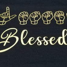 Load image into Gallery viewer, Closer look of the &quot;The Blessed Tote Bag (ASL-Fingerspelling and English)&quot;
