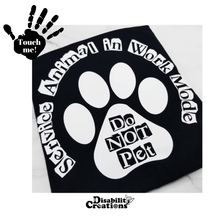 Load image into Gallery viewer, A folded shirt. On the top left is a black hand. On the palm, it says, "Touch me." The Disability Creations logo is at the bottom.
