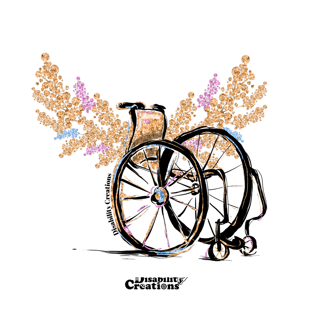 Wheelchair with Dreamer Wings Sticker