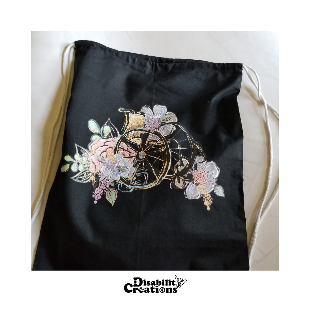 The Wheelchair with Flowers Drawstrig